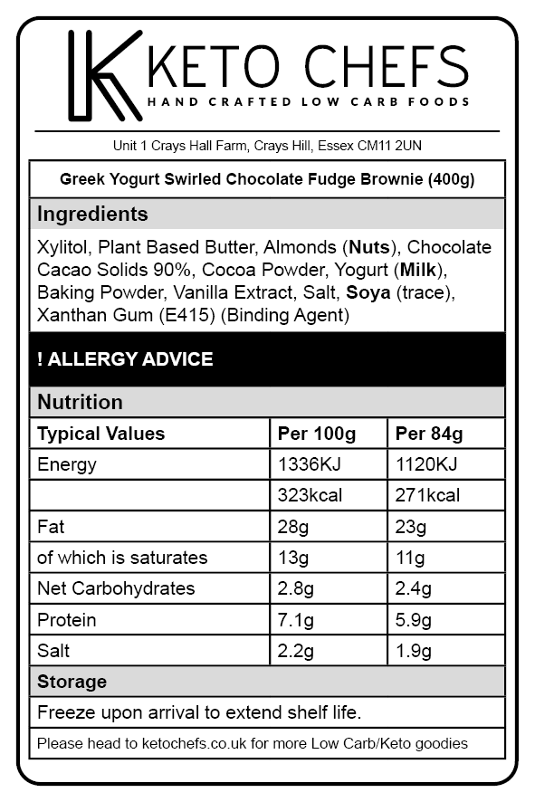 Low Carb Chocolate Fudge Brownie Ingredients