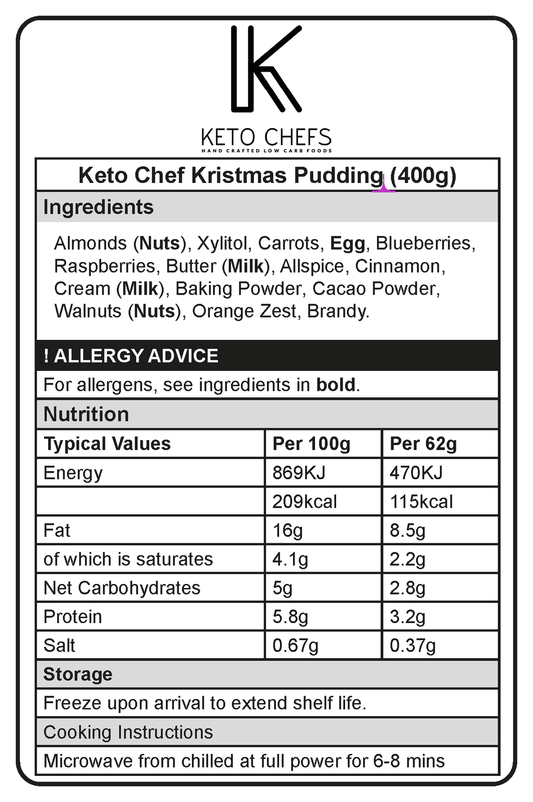 Keto Chefs Kristmas Pudding