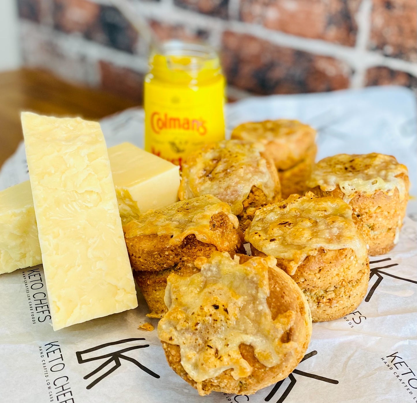 Savoury Mature Farmhouse Cheddar & Mustard Scones x 6 PORTIONS (FREEZER FRIENDLY) 600g